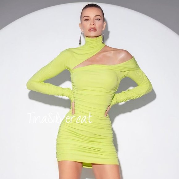 Mugler X H&M Gathered One-shoulder Mini Dress NWT Mugler X H&M Gathered One-shoulder Mini Dress NWT